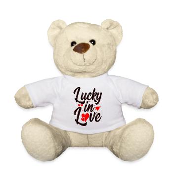 Liebe glückliches Herz Karte Valentinstag Vektor Design Kunst - Teddy - Weiß - Vorne
