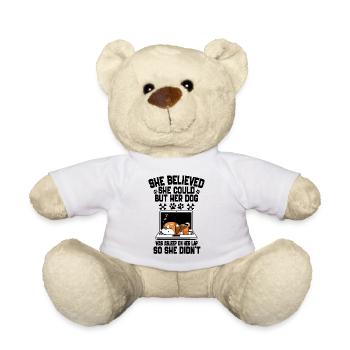 Sie glaubte, dass sie es könnte, aber ihr Hund schlief - Teddy - Weiß - Vorne