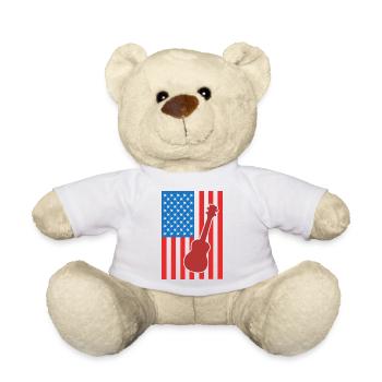 Ukulélé Drapeau des États-Unis - Nounours - blanc - Devant
