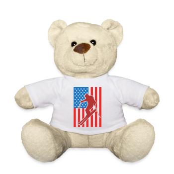 Skifahren USA Flagge - Teddy - Weiß - Vorne