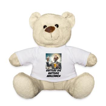 Malle godless disconnect the battery drinking beer 2 - Teddy Bear - white - Front