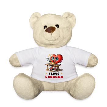 J'adore la cuisine italienne en forme de cœur de - Nounours - blanc - Devant