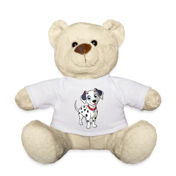 Curious Dalmatian Tilted Head Design - Teddy Bear - white - Front