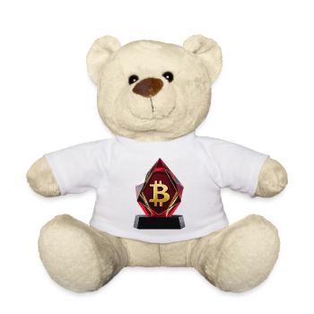 Bitcoin Kristall Logo Design - Teddy - Weiß - Vorne