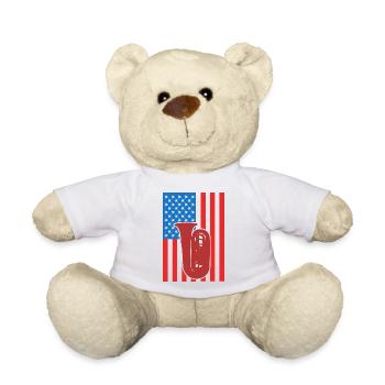 Tuba USA Drapeau - Nounours - blanc - Devant