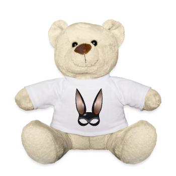 geheimnisvolle Hasen Maske mit großen Hasen Ohren - Teddy - Weiß - Vorne