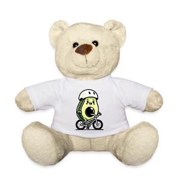 Pedaling Pit: The Cycling Avocado - Teddy Bear - white - Front