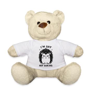 Shy Black Hedgehog - Teddy Bear - white - Front
