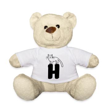 Lettre H chat - Nounours - blanc - Devant