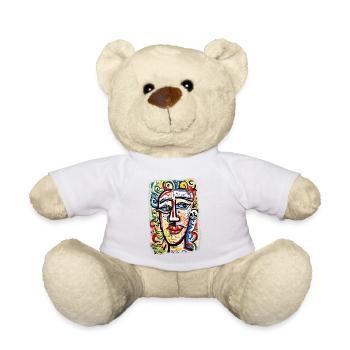 Portrait vibrant aux couleurs vives - Nounours - blanc - Devant