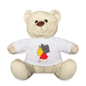 Landkarte mit stylischer Frau und Nationalfarben - Teddy - Weiß - Vorne