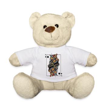 Eagle Owl Steampunk Card Game Spades King Poker - Teddy Bear - white - Front