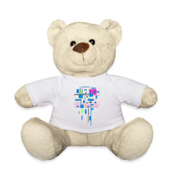 Motif de couleurs abstraites - Nounours - blanc - Devant