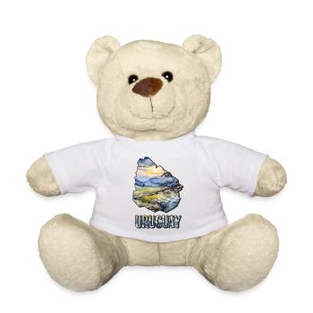 Aquarell Landkarte Uruguay - Teddy - Weiß - Vorne