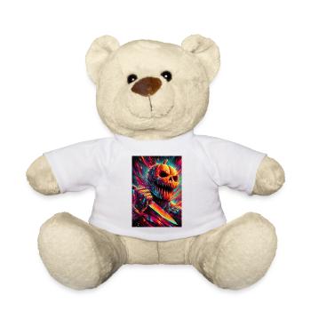 HALLOWEEN NEON KÜRBIS HORROR - Teddy - Weiß - Vorne