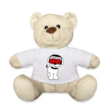 Cool Mignon DJ Chien Animal de compagnie Chiot Musique de fête - Nounours - blanc - Devant