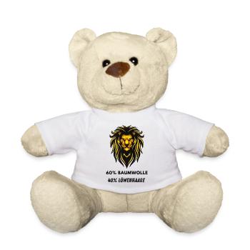 T-shirt amusant 60% coton 40% poils de lion - Nounours - blanc - Devant