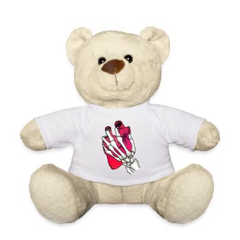 Coeur dans la main squelette - Nounours - blanc - Devant