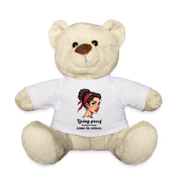 Living proof that good things come in curves. - Teddy Bear - white - Front