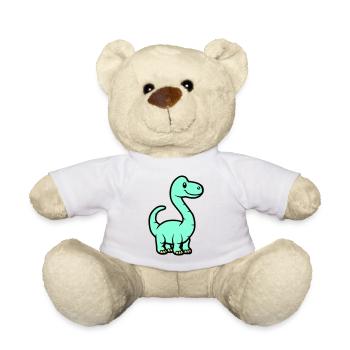 Bande dessinée Dinosaure Brontosaure - Nounours - blanc - Devant