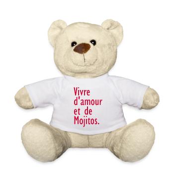 Vivre d'amour et de Mojitos - Nounours - blanc - Devant