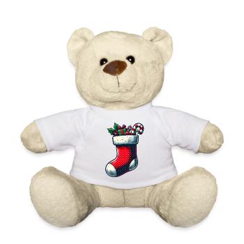 Weihnachtsstrumpf - Teddy - Weiß - Vorne