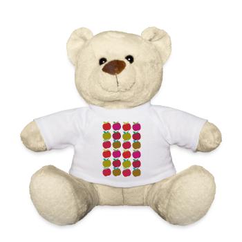 Motif de pomme - Nounours - blanc - Devant