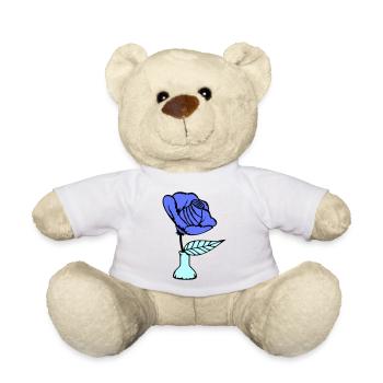 Beautiful Rose Vase Blossom Leaf Roses Romantic - Teddy Bear - white - Front