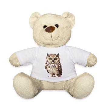 Jeune chouette brune - Nounours - blanc - Devant