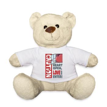 Heart open, love may enter (Valentine's Day) - Teddy Bear - white - Front