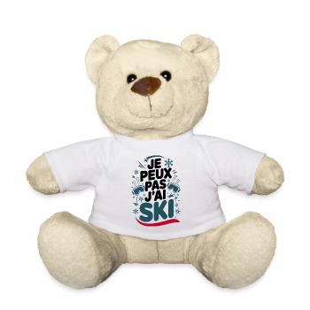 Ich kann nicht Ski fahren - Teddy - Weiß - Vorne