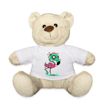 Zombie-Flamingo – Gruseliges und Lustiges Design - Teddy - Weiß - Vorne