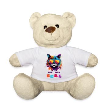 Coole Katze - IST MIR EGAL - Teddy - Weiß - Vorne