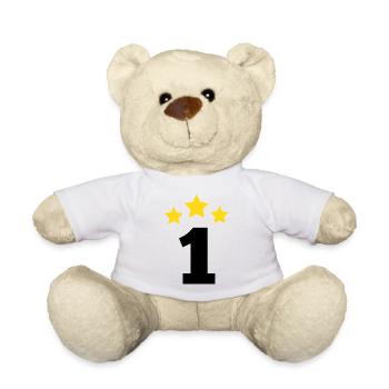 1 Year Star - 1st Anniversary Gift - Teddy Bear - white - Front