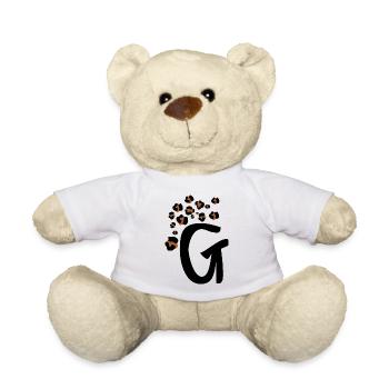 Lettre g motifs léopard - Nounours - blanc - Devant