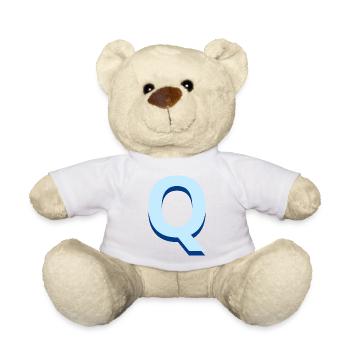 Lettre q bleu pop et moderne - Nounours - blanc - Devant