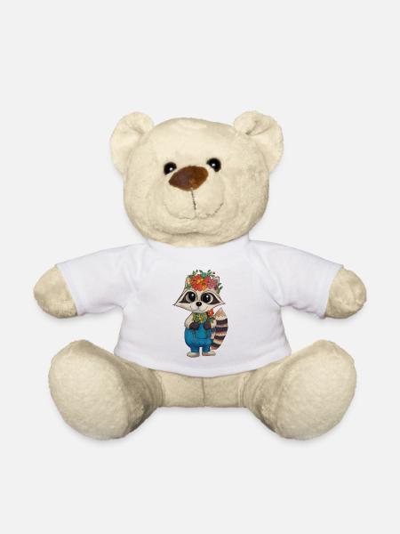 Blumenkranz Waschbär - Teddy - Weiß