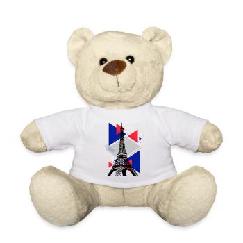 Paris Tour Eiffel France City Skyline Art - Nounours - blanc - Devant