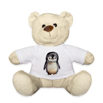 Small Cute Watercolor Penguin Hand Painted - Teddy Bear - white - Front