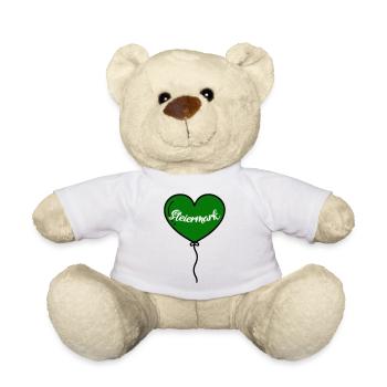 Styria Heart Balloon - Teddy Bear - white - Front