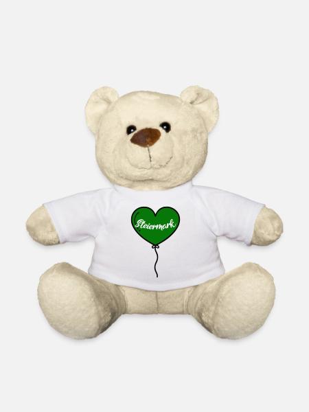Steiermark Herz Luftballon - Teddy - Weiß