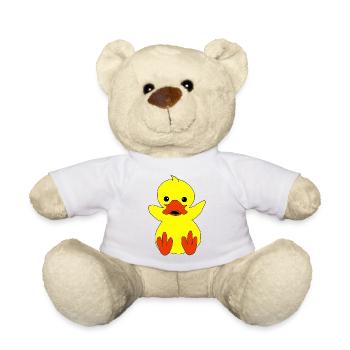 Croaking Yellow Duckling - Teddy Bear - white - Front