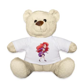 Femme rousse - Nounours - blanc - Devant