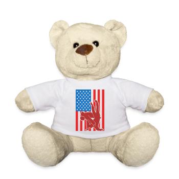 Combattant de judo patriotique - Nounours - blanc - Devant