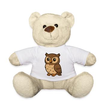 Niedliche Cartoon-Eule – Weiser Waldfreund für Kinder - Teddy - Weiß - Vorne
