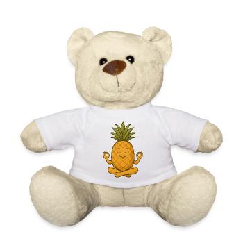 Süßer Ananas Yoga Meditation Entspannung Cartoon - Teddy - Weiß - Vorne