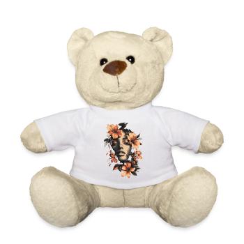 Frauenkopf Blumen Weltfrauentag Kreativ Abstrakte - Teddy - Weiß - Vorne
