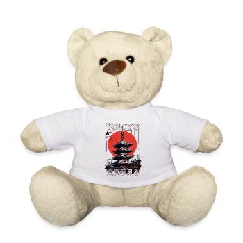 Tokio Japan Pagode Stadt Skyline Sonne Berg - Teddy - Weiß - Vorne