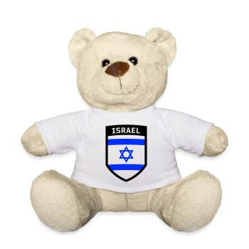 Coat of Arms Israel Star of David Jewish Flag Flag Stand - Teddy Bear - white - Front