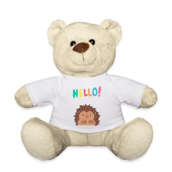 Niedlicher Igel sagt Hallo - Geschenkidee - Baby - Teddy - Weiß - Vorne
